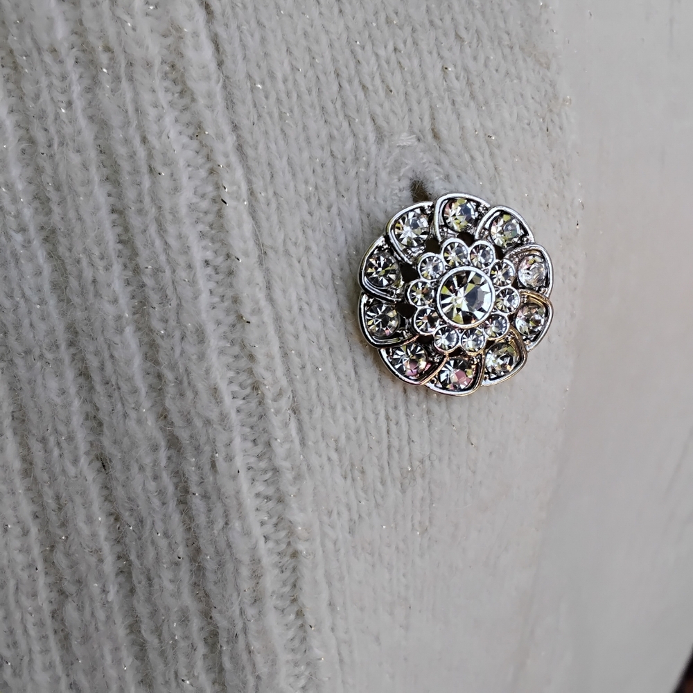 Talbots Cardigan with Rhinestone Buttons